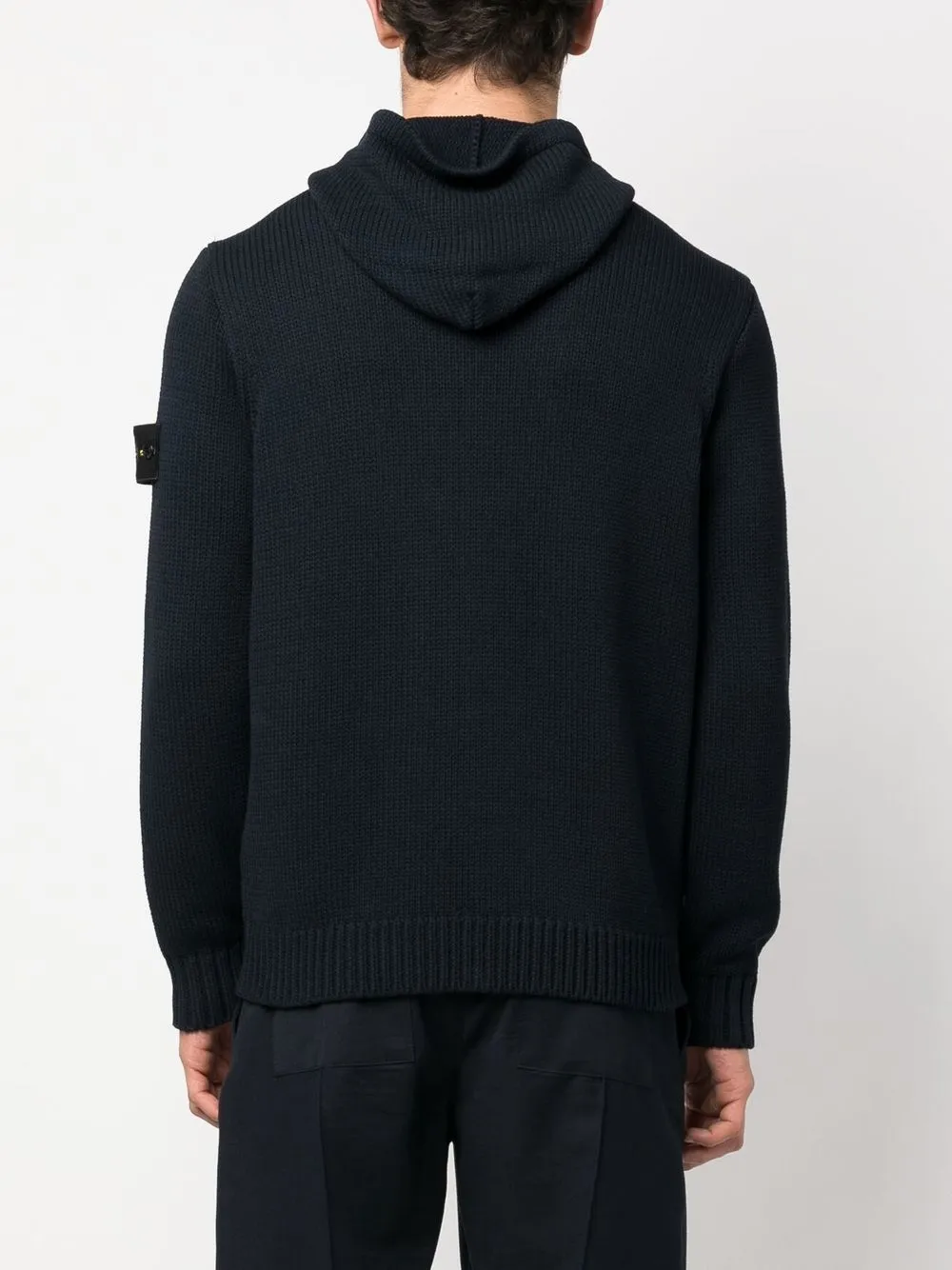 Stone Island fine-knit Zipped Hoodie | Blue | FARFETCH