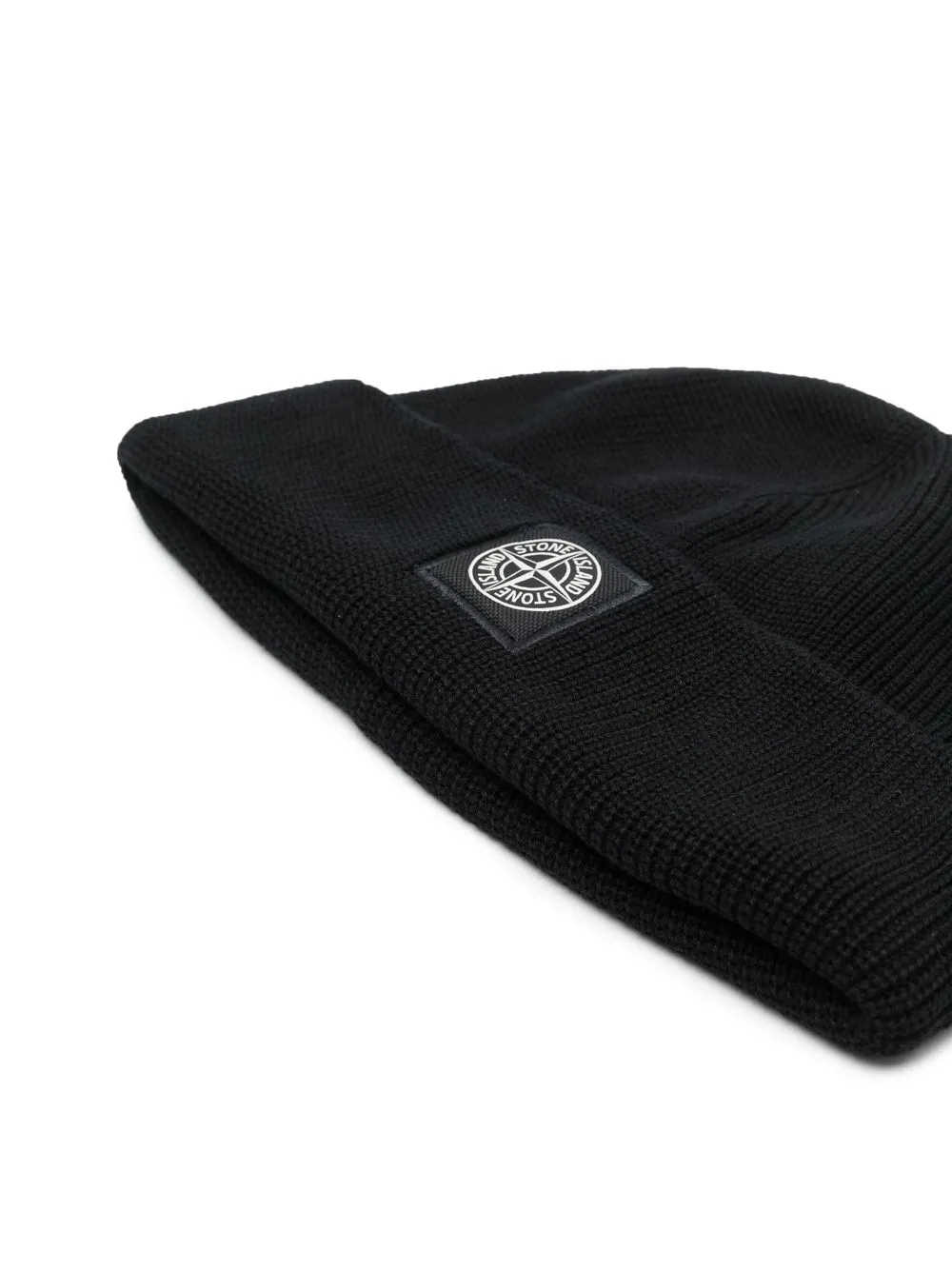 Stone Island Ribgebreide muts - Zwart