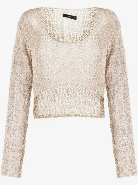 VOZ cropped loose-knit jumper