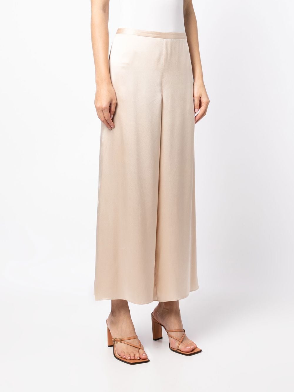 Shop Voz Wide-leg Cropped Culotte Trousers In Neutrals