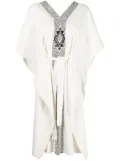 VOZ Estrella tied-waist kaftan - White
