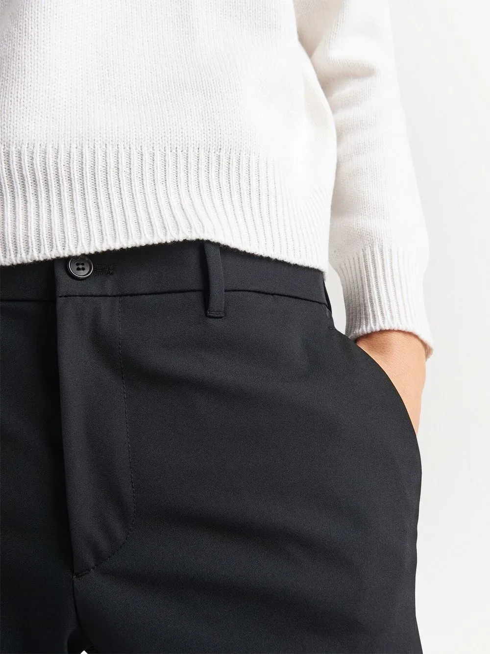 Prada Mens Black Slim-fit Straight-leg Woven Trousers In Black