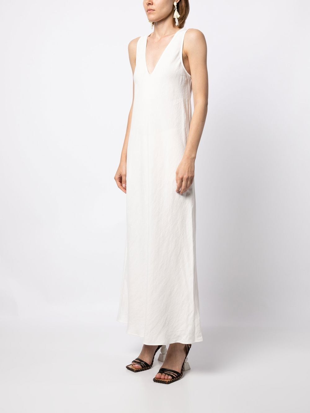 Shop Voz V-neck Maxi Dress In White