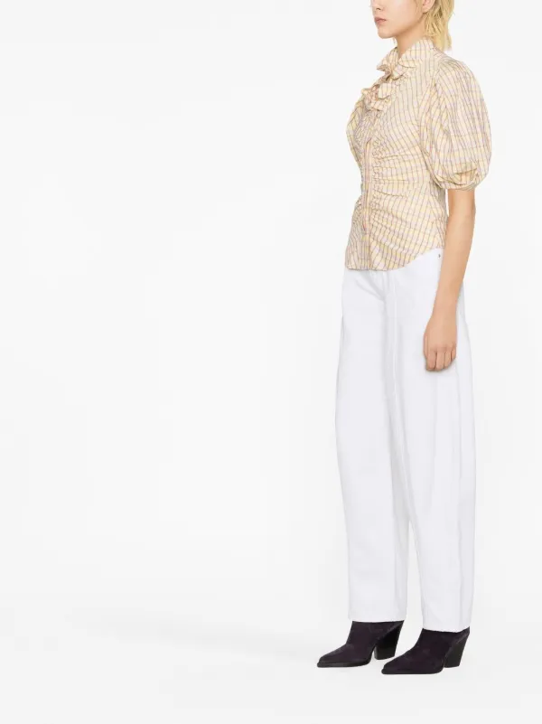 ISABEL MARANT Catalia パフスリーブ ブラウス | イエロー | FARFETCH JP