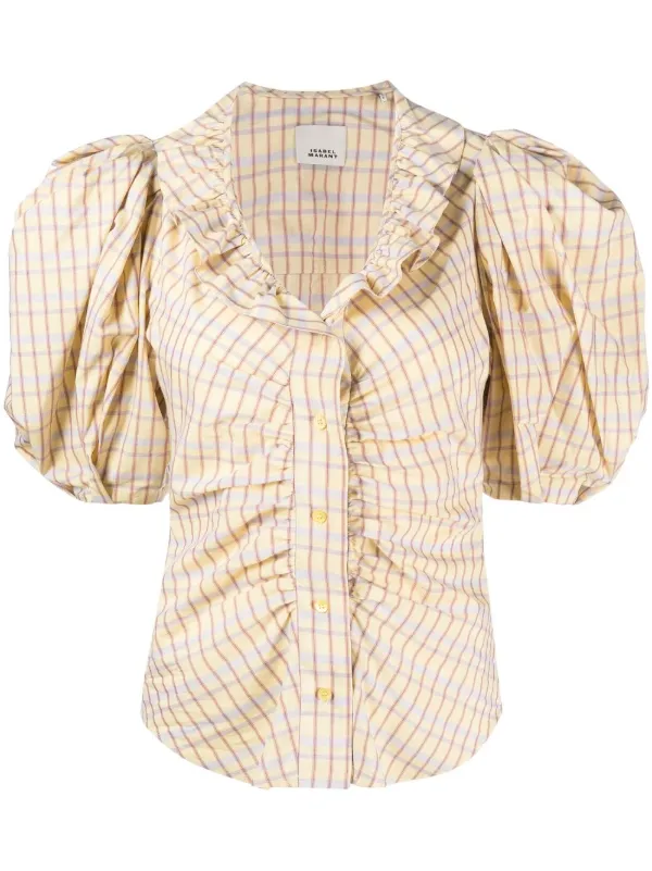 ISABEL MARANT Catalia パフスリーブ ブラウス | イエロー | FARFETCH JP