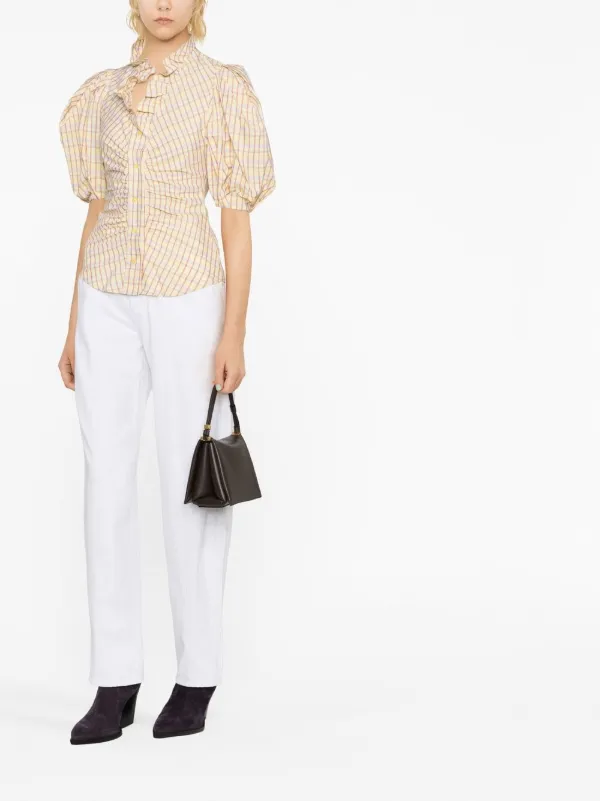 ISABEL MARANT Catalia パフスリーブ ブラウス | イエロー | FARFETCH JP