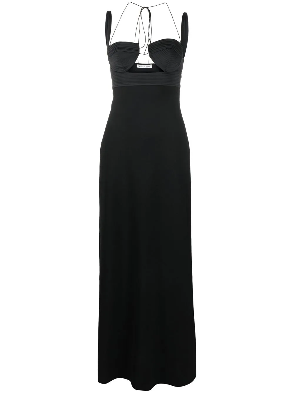 

Anna October cut-out strap-detail maxi dress - Black