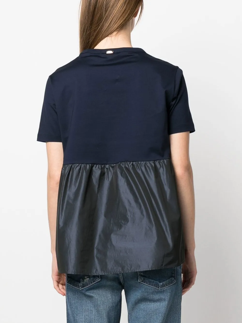 Herno Contrasting Gathered Panel T-shirt In Blau