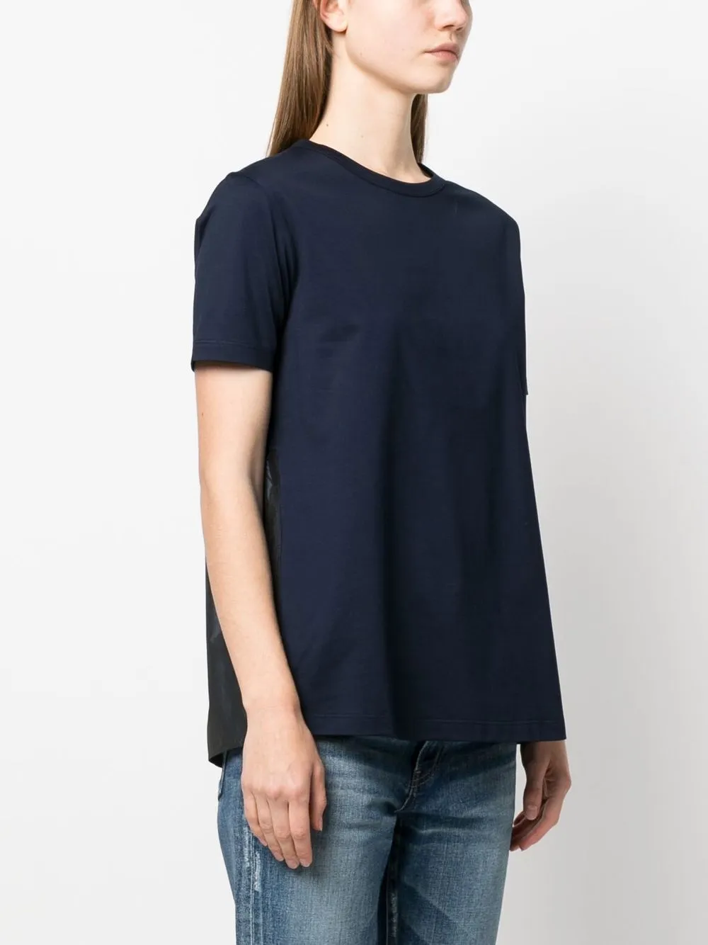 Herno Contrasting Gathered Panel T-shirt In Blau
