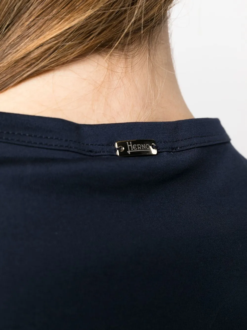 Herno Contrasting Gathered Panel T-shirt In Blau