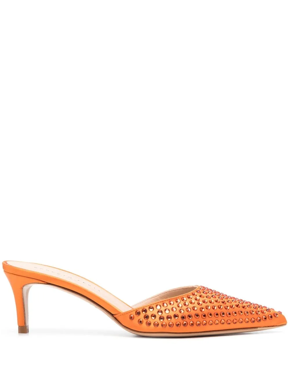 

Roberto Festa rhinestone-embellished 65mm leather mules - Orange