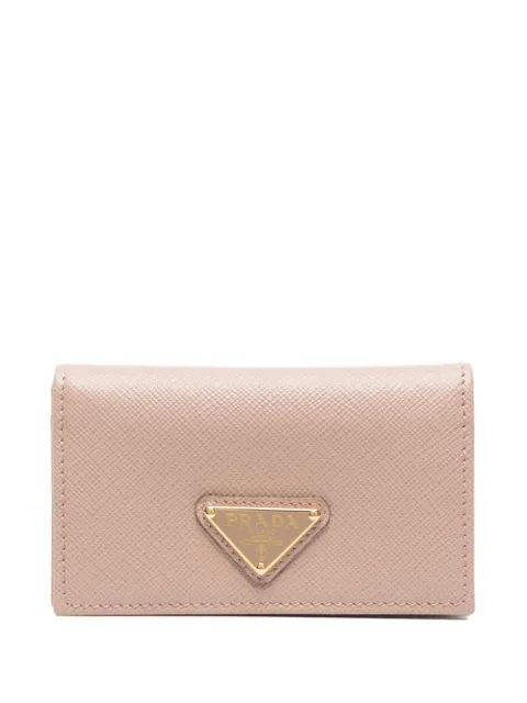 Prada cartera con placa del logo 