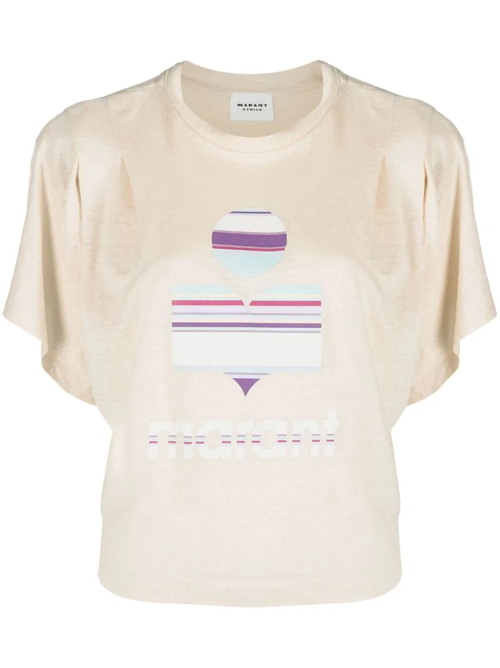 

Isabel Marant Étoile dolman-sleeve logo T-shirt - Neutrals