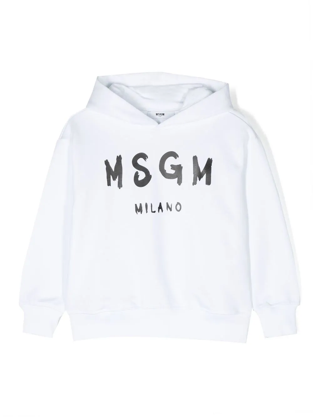 Msgm Kids' Logo-print Cotton Sweatshirt In White