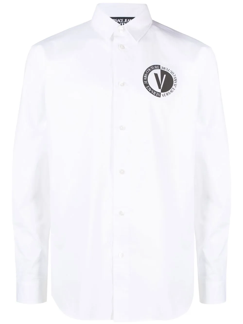 

Versace Jeans Couture logo print buttoned shirt - White