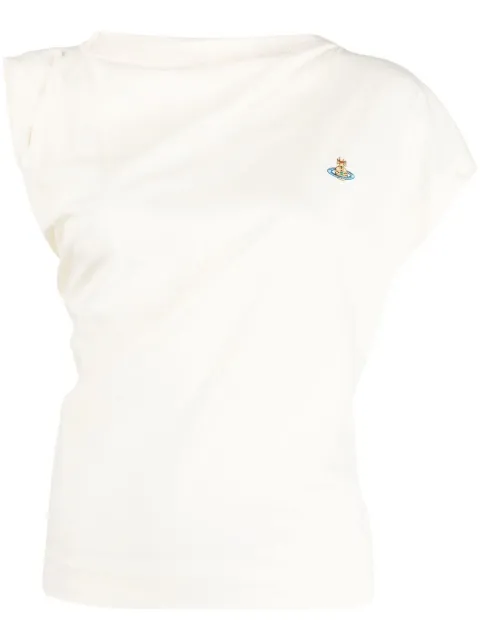 Vivienne Westwood orb-embroidered ruched T-shirt 