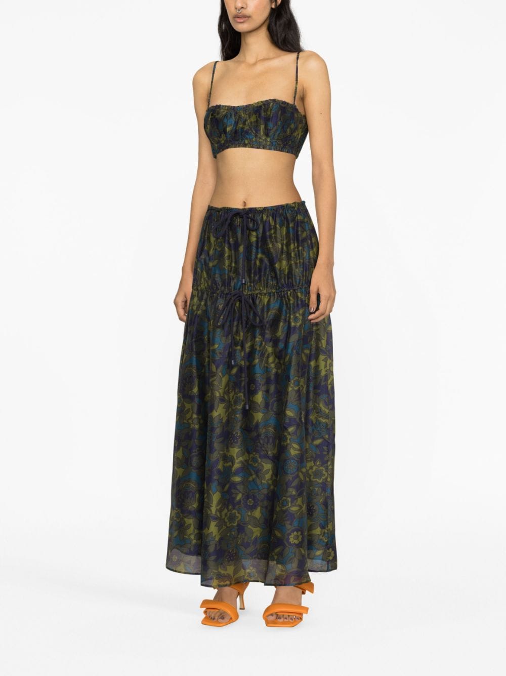 SIR. Valerio floral-print maxi skirt - Groen