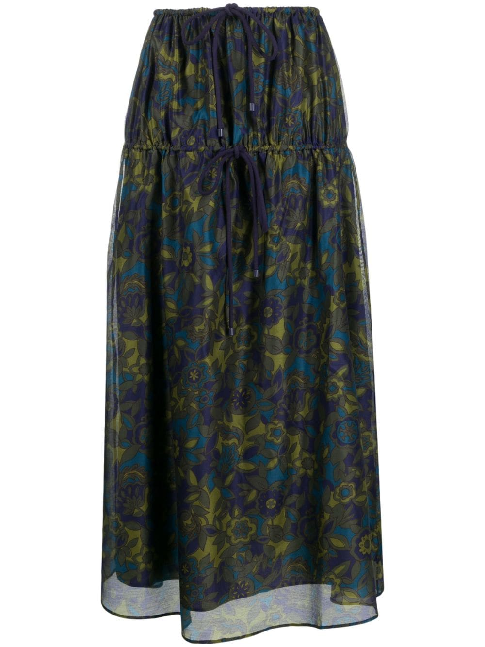 Sir Green Valerio Floral Print Maxi Skirt In Grün