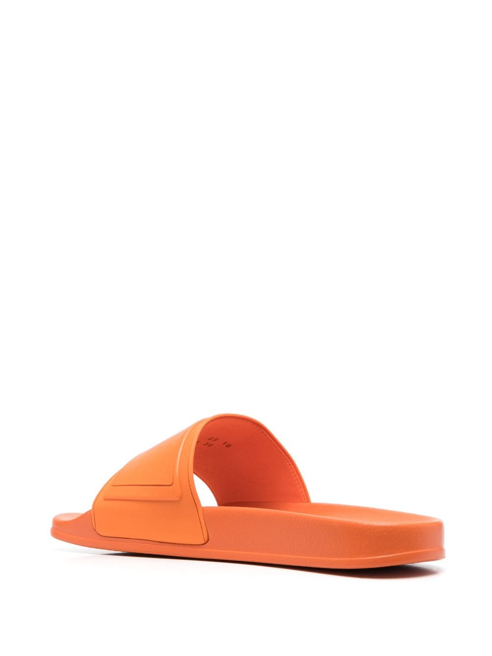 Shop Santoni Debossed-logo Slides In Orange