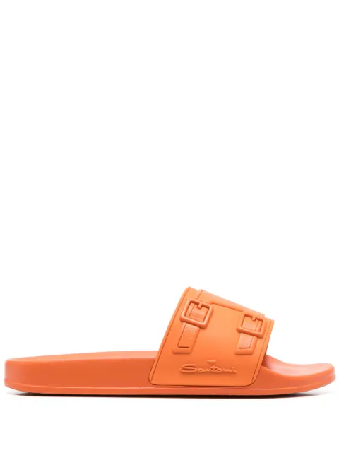 Santoni debossed-logo slides 