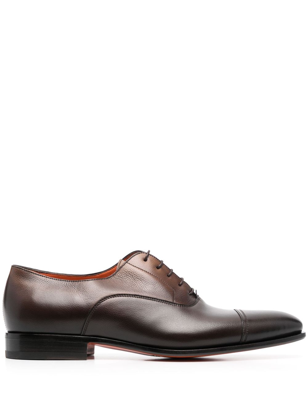 Santoni Leather Oxford Shoes In Brown