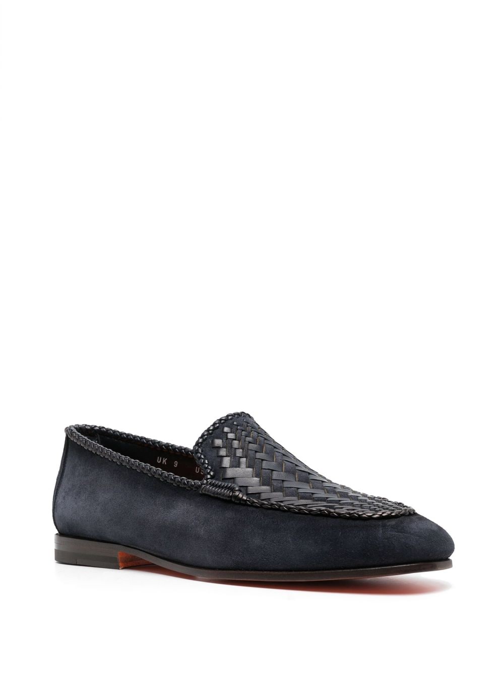 Shop Santoni Gough Interwoven-design Loafers In Blue