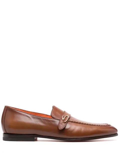 Santoni tonal leather loafers
