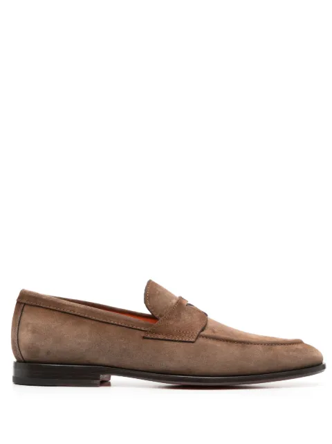 Santoni suede penny loafers