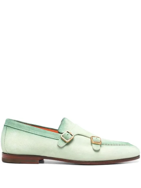 Santoni gradient-effect suede monk shoes