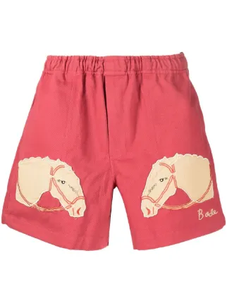 BODE pony-appliqué Cotton Shorts - Farfetch