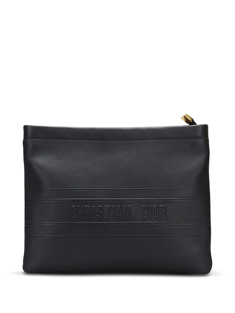 

Christian Dior pre-owned Book leather clutch - Black