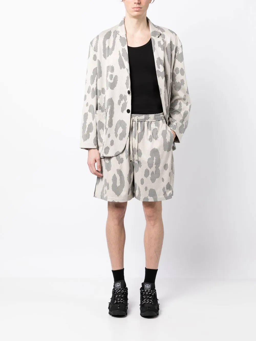 Off Duty Blazer met dierenprint - Beige
