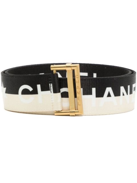 CHANEL 2001 logo-print canvas belt Women