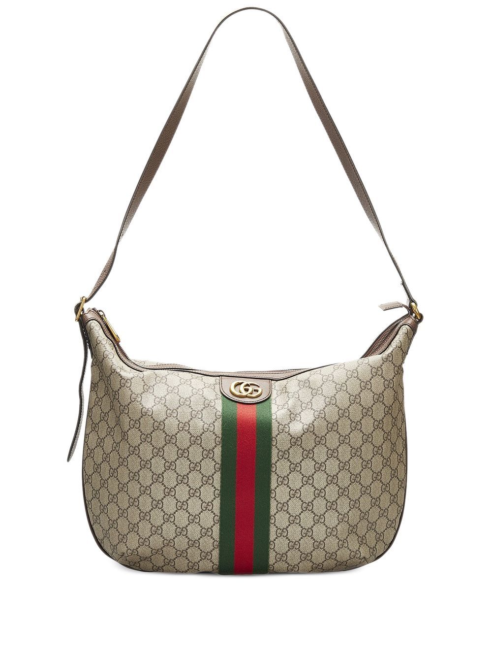 Pre Owned Gucci Gg Supreme Wed Ophidia Bag In Brown Modesens