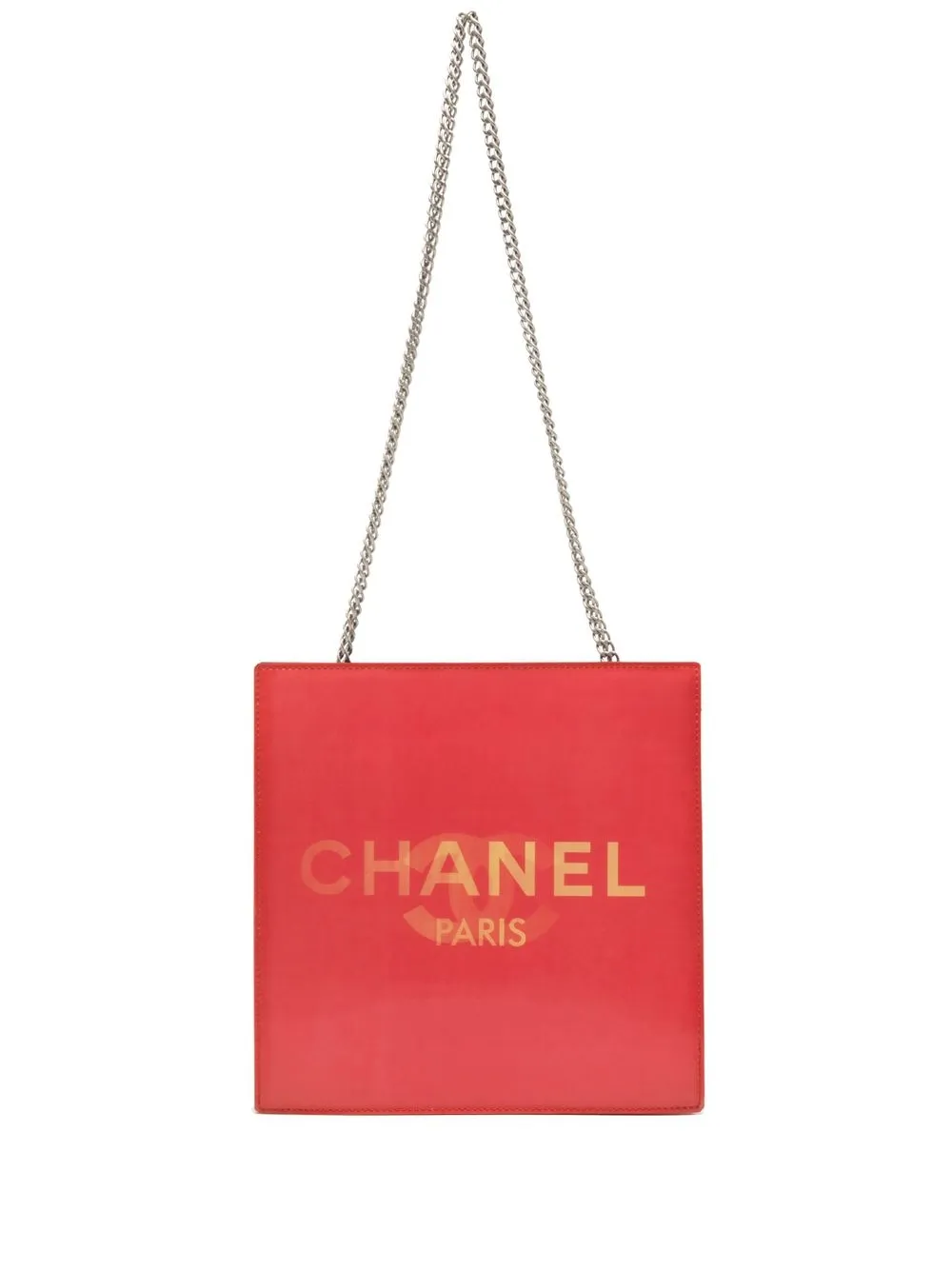 

CHANEL Pre-Owned 2000 logo print chain shoulder bag - Red