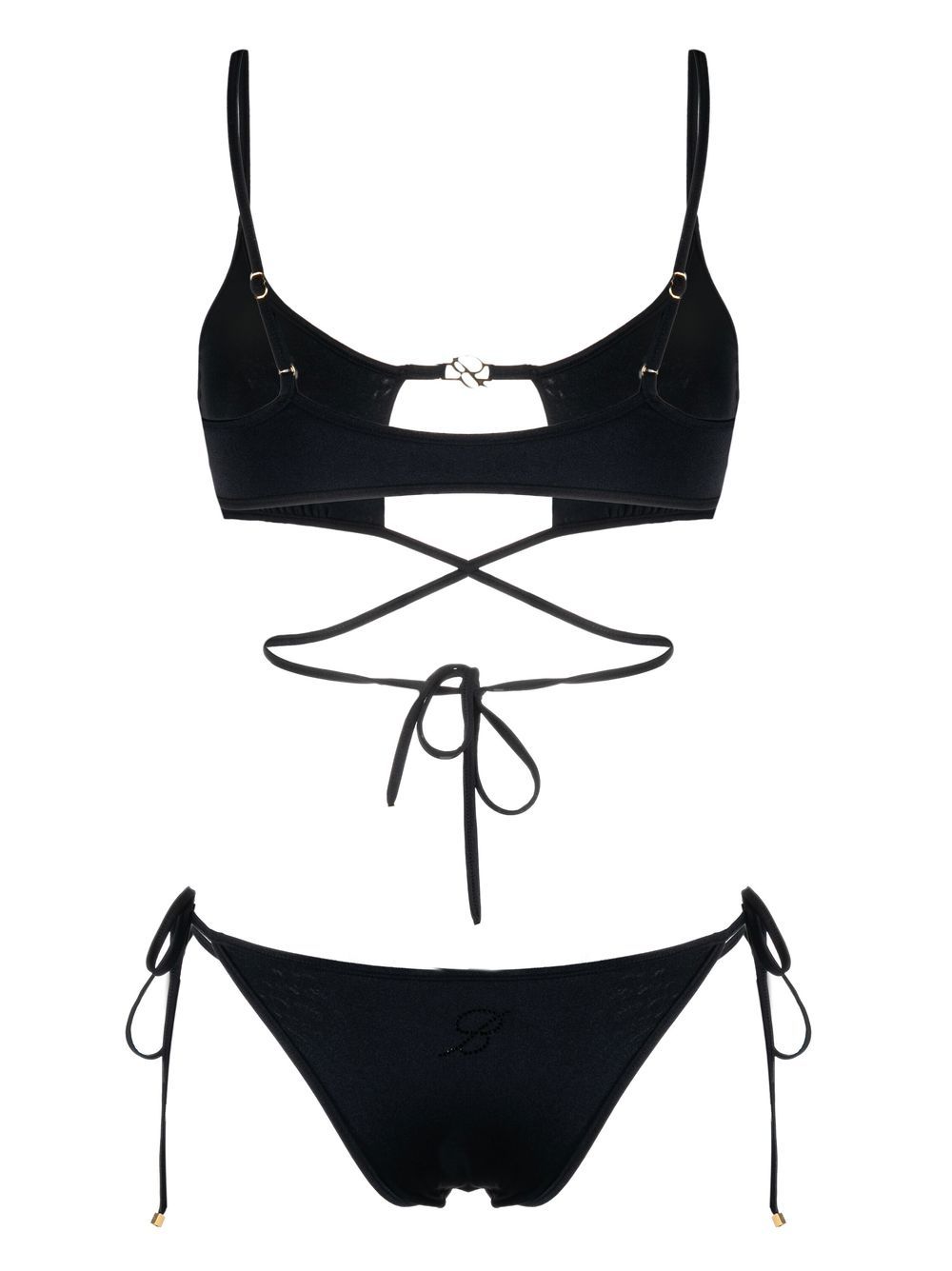 Blumarine Bikini met logoplakkaat - Zwart