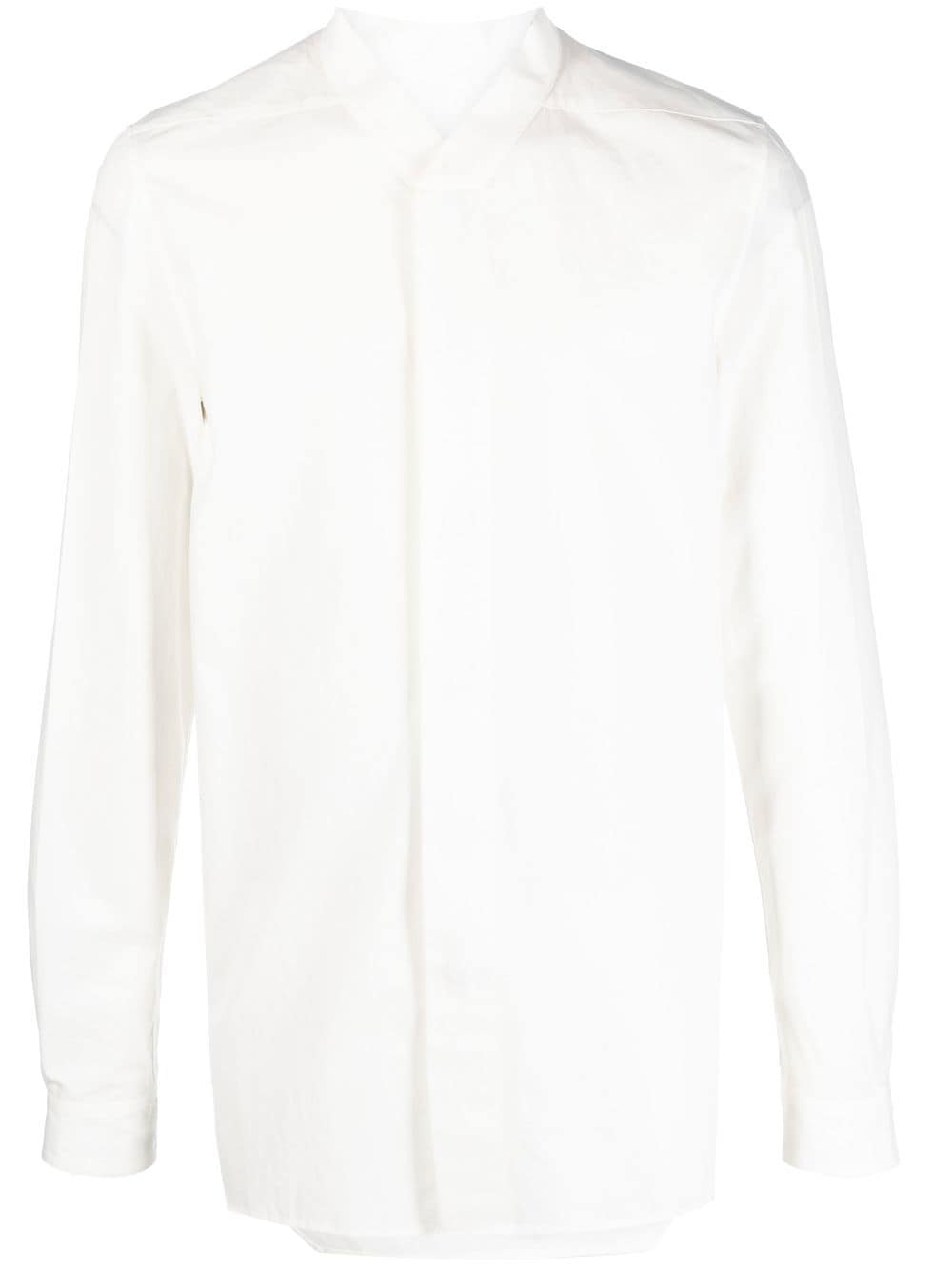 Shop Rick Owens Long-sleeved Faun Shirt In Weiss