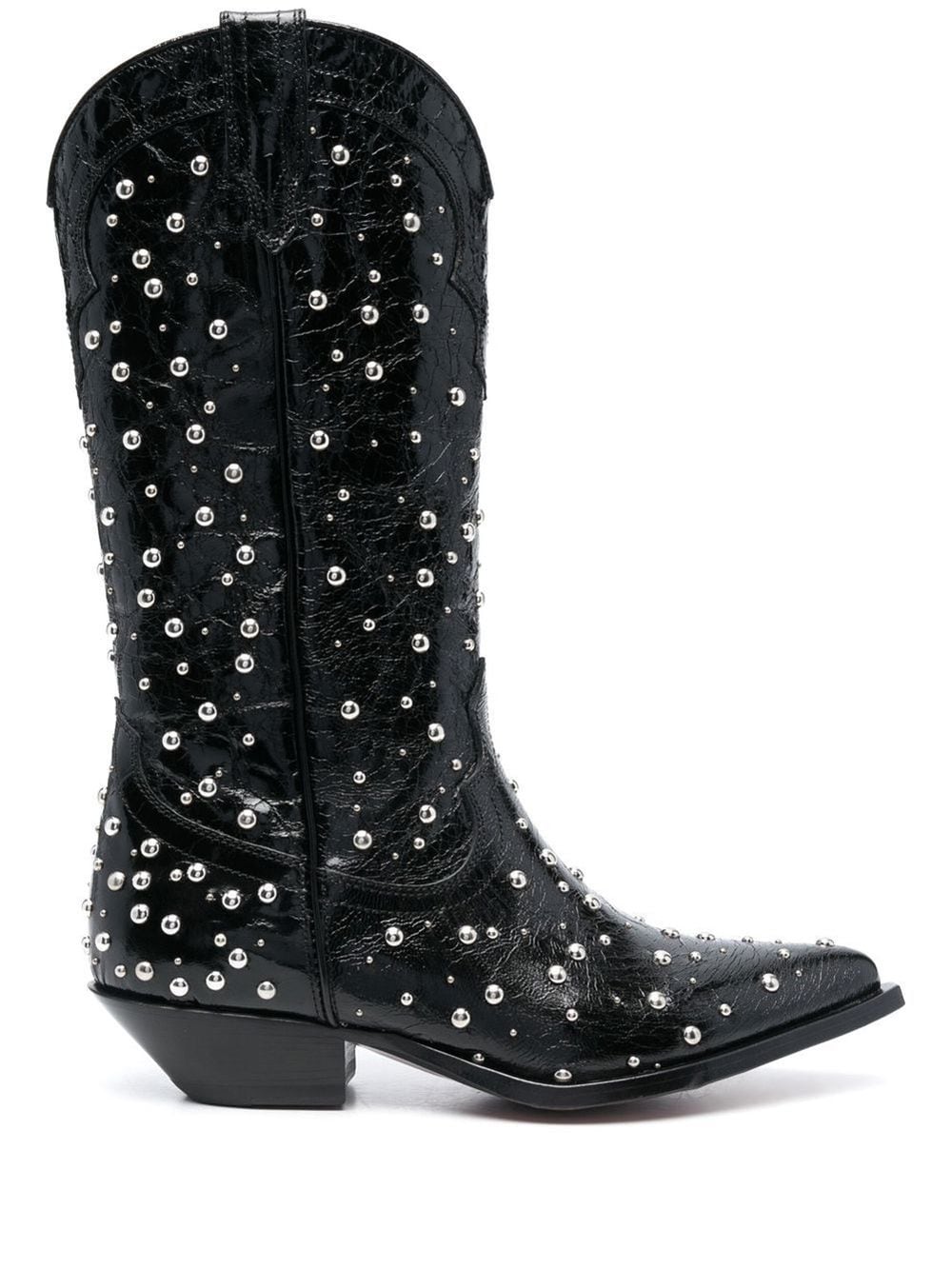 Shop Sonora Studded Western-style Boots In Black