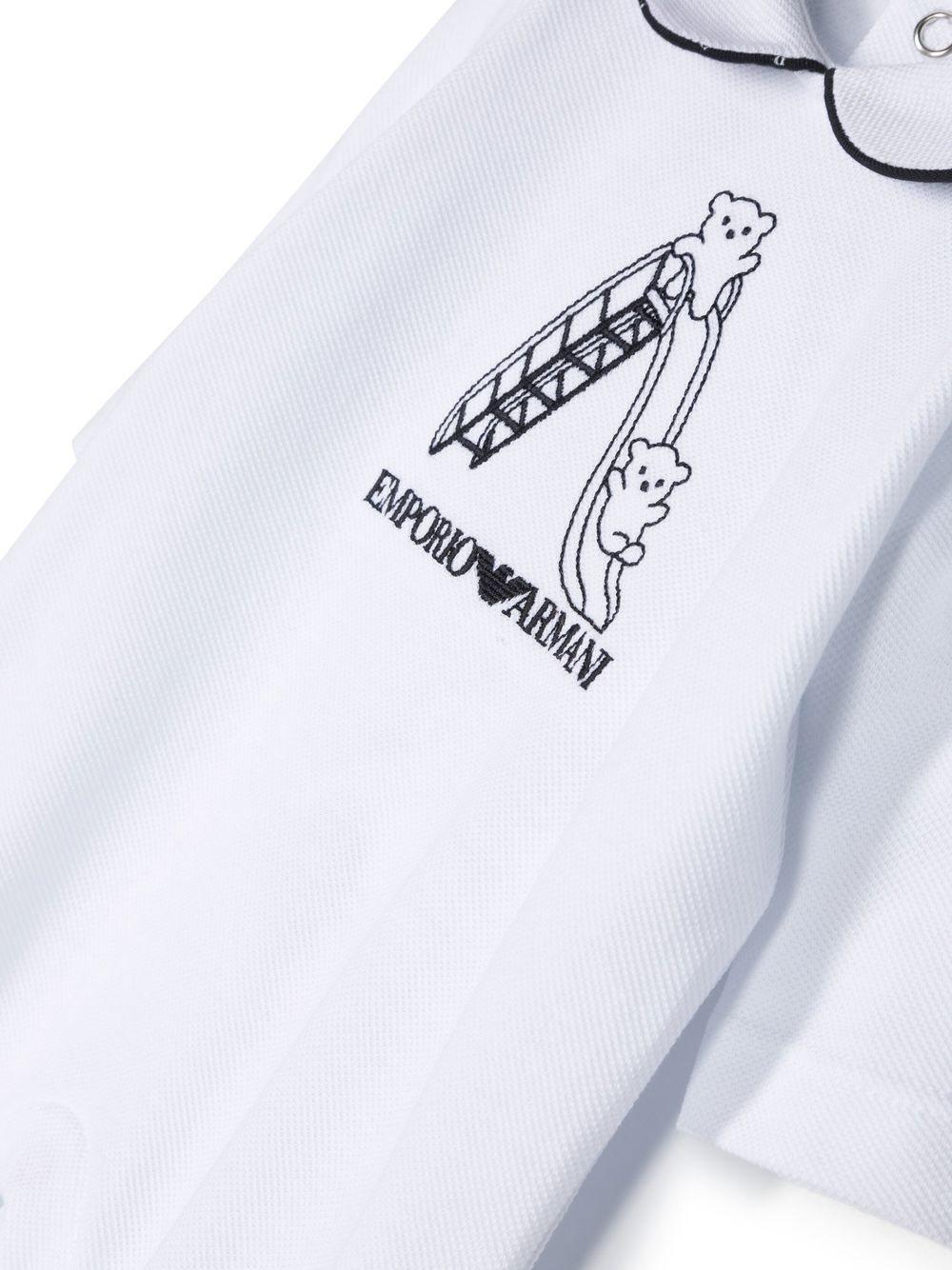 Shop Emporio Armani Logo-embroidered Cotton Bodysuit In 白色