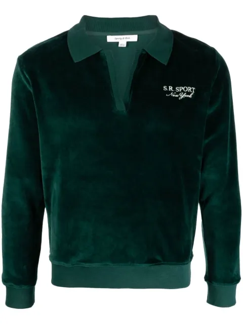 Sporty & Rich logo-embroidered polo shirt