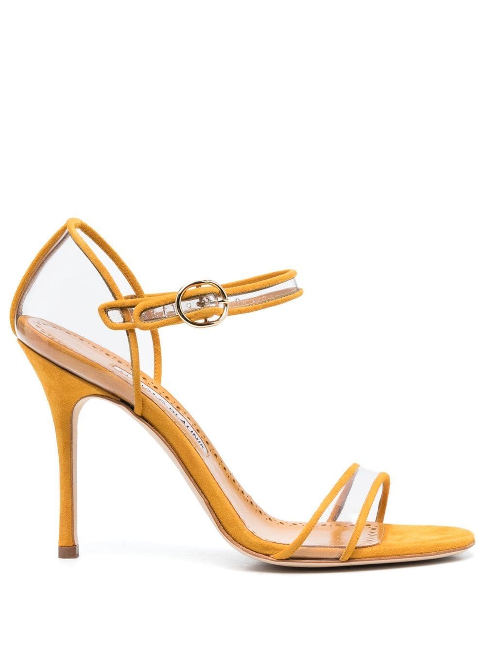 Manolo Blahnik Fersen 105mm Suede Sandals In Yellow