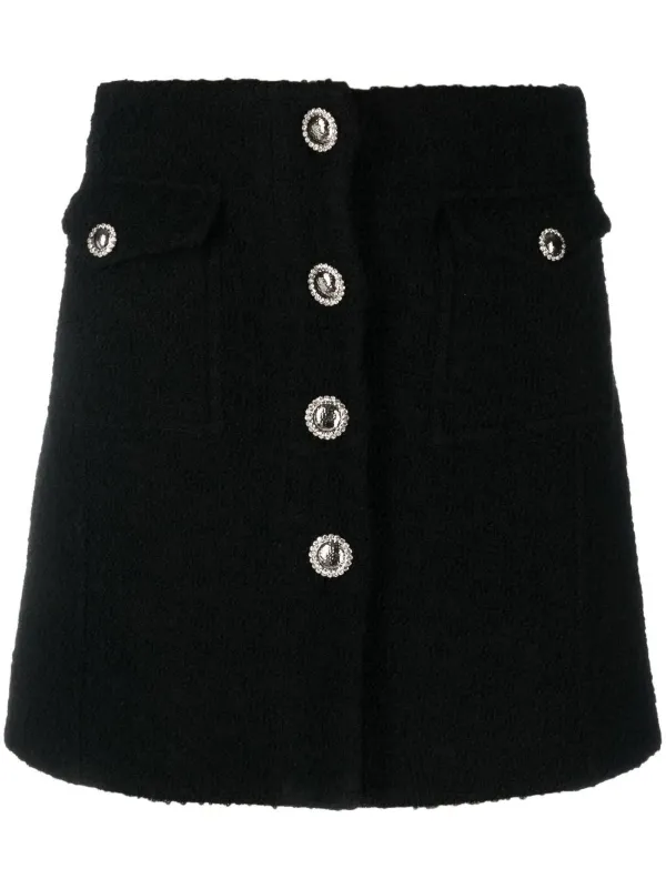 ワンピース ALESSANDRA RICH Women Mid Skirts FABX4029 F4504 0900 Black Alessandra Rich Skirt with decorative pockets | Women's