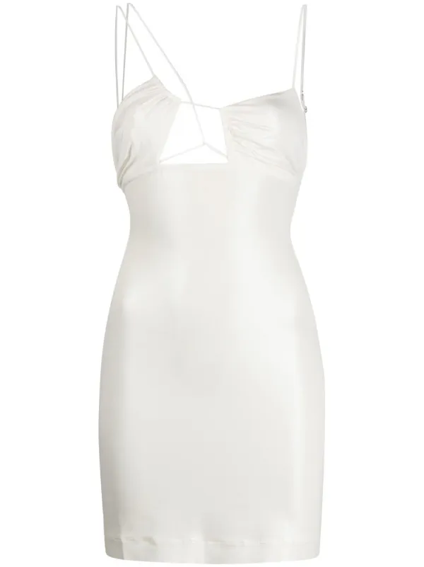 nensi dojaka asymmetric mini dress Women's Midi-Dress - White Glossy SPECIAL::OCCASION contrasting panels at cups Polo Ralph Lauren Ponte-Bodice Size:9m Short Sleeve Bodysuit