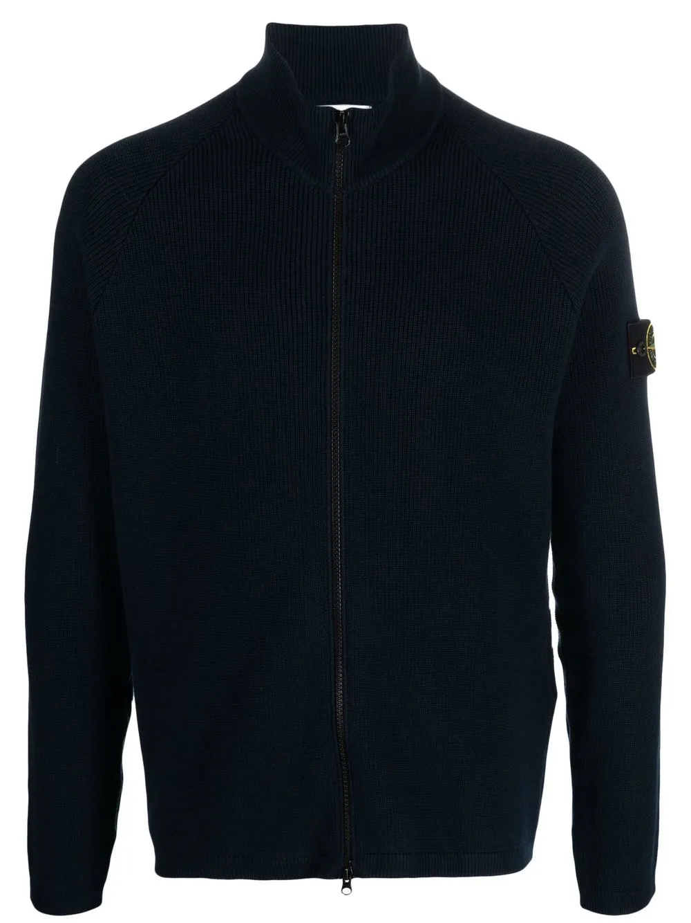 STONE ISLAND COMPASS-PATCH ZIP-UP CARDIGAN