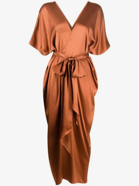VOZ vestido estilo caftán con moño en la cintura