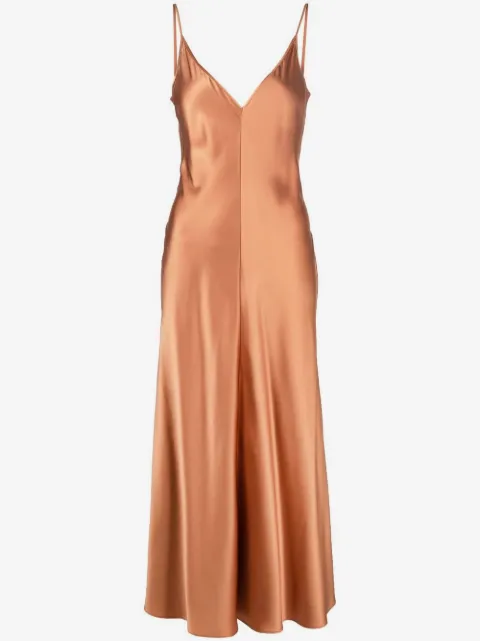 VOZ vestido con acabado satinado y cuello en V