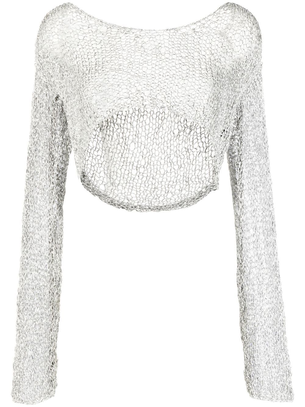 Image 1 of VOZ cropped loose-knit jumper