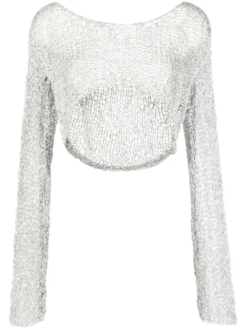 VOZ cropped loose-knit jumper