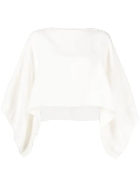 VOZ cropped long-sleeved cape top