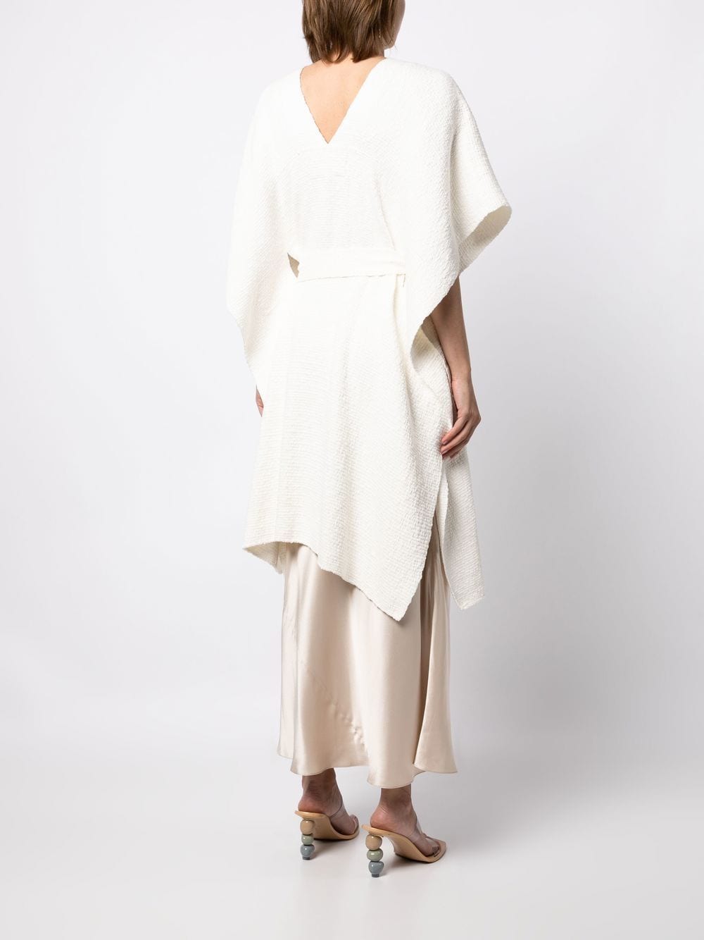 Shop Voz V-neck Cotton Dress In White